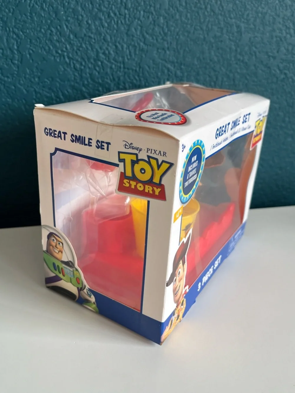 Disney Pixar Toy Story 5 Woody Round Tin Box Toothbrush Set Buzz Lightyear Rex